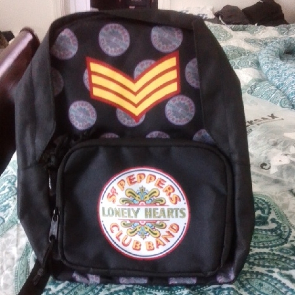 NWT Sgt. Pepper's Lonely Hearts Club Band Black Backpack